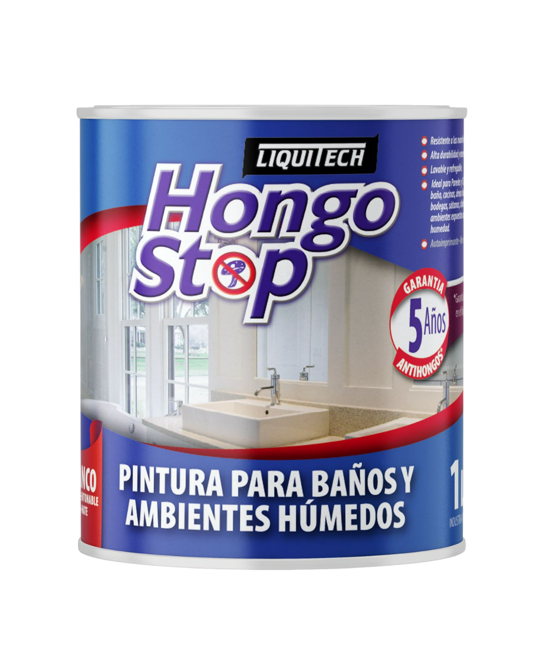 Pintura Hongo Stop Baños y Cocina Blanco 1 Lt Merclin
