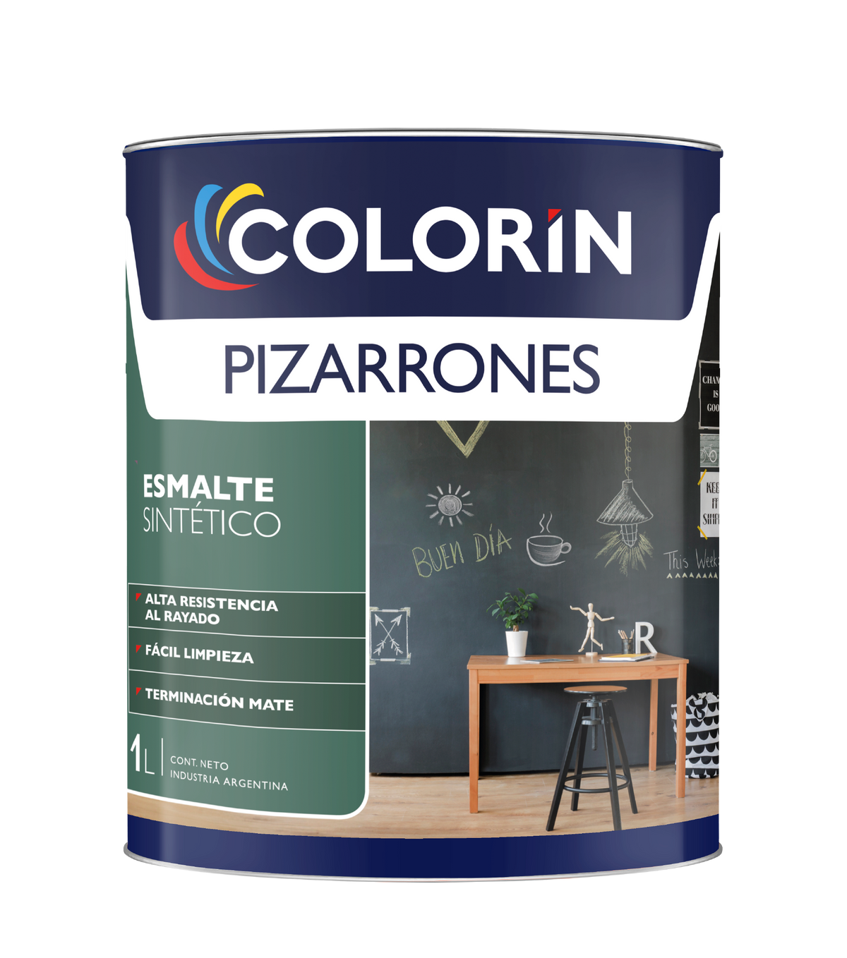 Esmalte Sintético para Pizarrones Mate 1 Lt Colorín