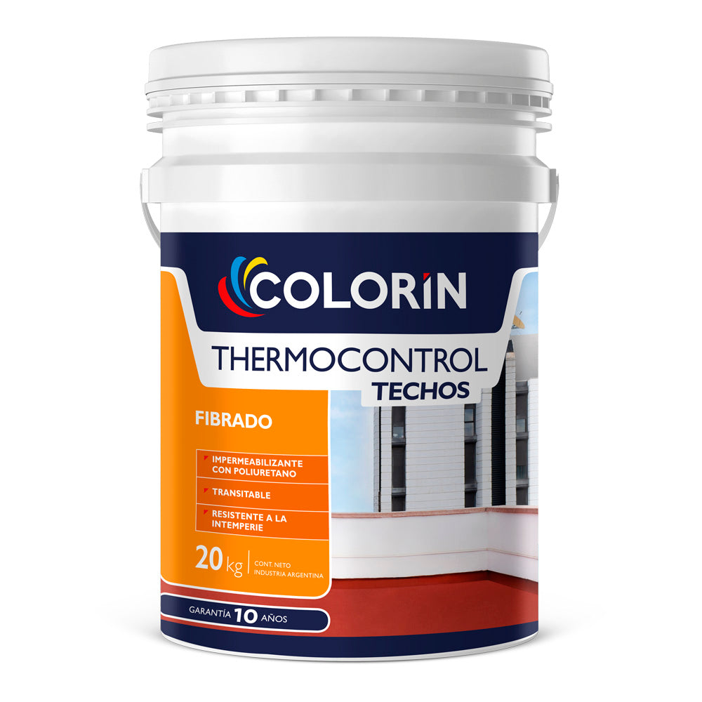 Impermeabilizante Thermocontrol Techos Fibrado 20 Kg Colorín