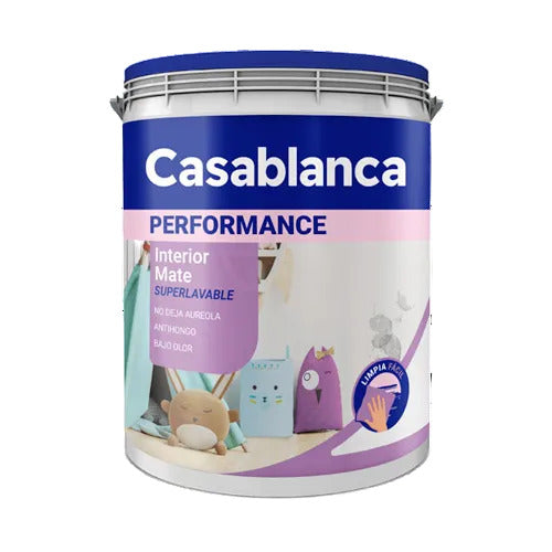 Látex Interior Performance Super Lavable Mate Blanco 10 Lt Casablanca