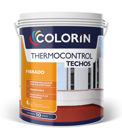 Impermeabilizante Thermocontrol Techos Fibrado 4 Kg Colorín