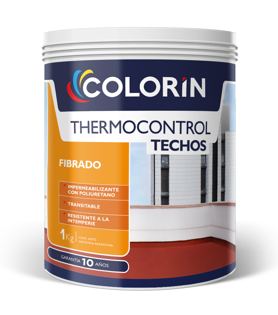 Impermeabilizante Thermocontrol Techos Fibrado 1 Kg Colorín