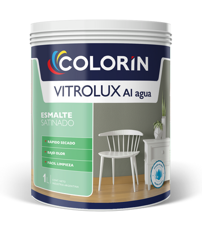 Esmalte al Agua Vitrolux Satinado 1 Lt Colorín