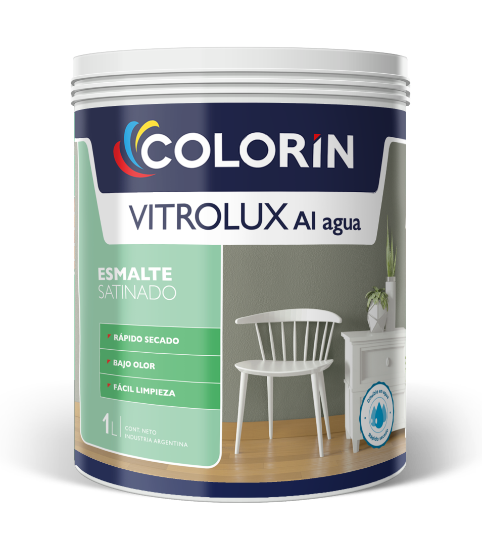 Esmalte al Agua Vitrolux Satinado 1 Lt Colorín
