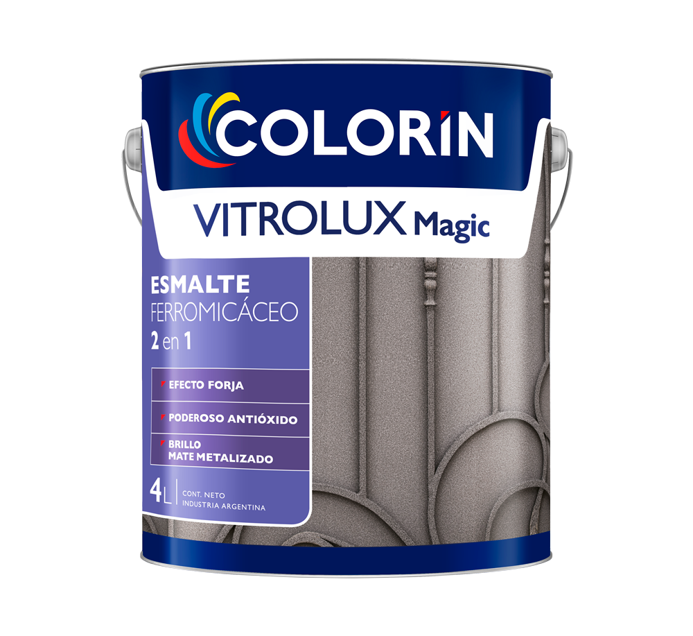 Esmalte Ferromicáceo 2 en 1 Vitrolux Magic 4 Lt Colorín