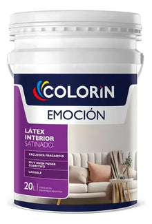 Látex Interior Emoción Satinado Blanco 20 Lt Colorín - imagen 1