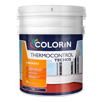 Impermeabilizante Thermocontrol Techos Fibrado 10 Kg Colorín