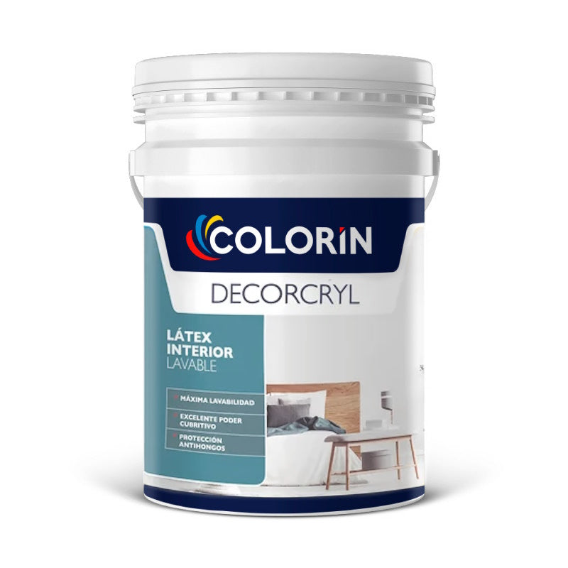 Látex Interior Decorcryl Lavable Mate Blanco 20 Lt Colorín