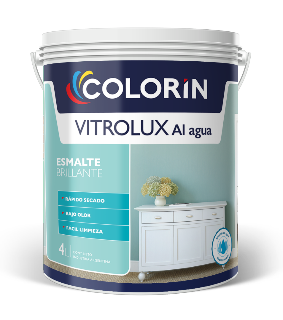 Esmalte al Agua Vitrolux Brillante 0.500 Lt Colorín