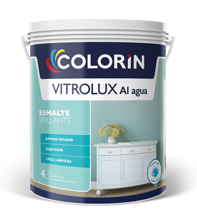 Esmalte al Agua Vitrolux Brillante 4 Lt Colorín