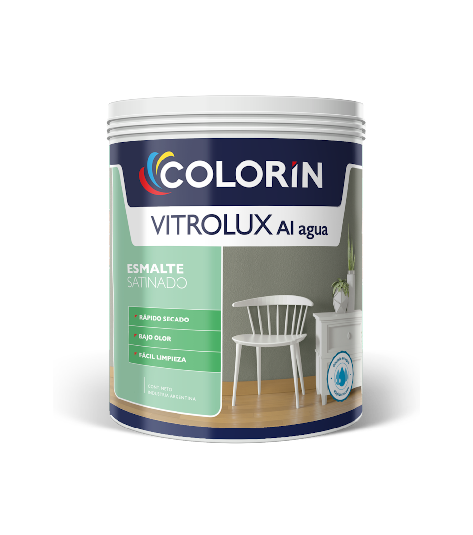 Esmalte al Agua Vitrolux Satinado 0.500 Lt Colorín