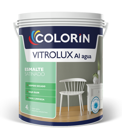 Esmalte al Agua Vitrolux Satinado 4 Lt Colorín