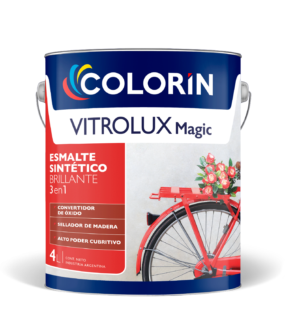 Esmalte Sintético Vitrolux Magic Brillante 4 Lt Colorín