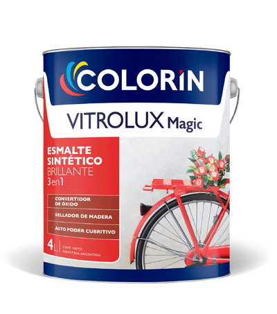 Esmalte Sintético Vitrolux Magic Brillante 4 Lt Colorín